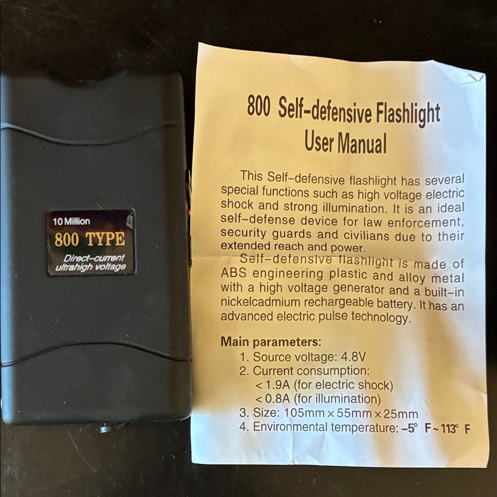 Black Self-Defensive Flashlight